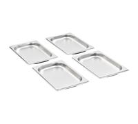 vidaXL Récipients Gastronorm 12 pcs GN 1/4 20 mm Acier inoxydable Argent