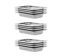 Vidaxl Récipients Gastronorm 12 Pcs Gn 1/4 40 Mm Acier Inoxydable