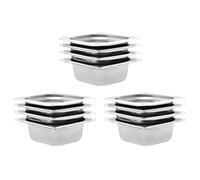 vidaXL 12x Récipients Gastronorm GN 1/6 Plaque de Cuisson Plateau de Service Plateau Empilable Restaurant Maison Cuisine Hôtel Intérieur 65 mm Inox Argent G