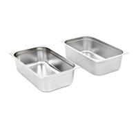 2x Récipients Gastronorm GN 1/1 150 mm Plateau à Aliments Plateau de Cuisson Plateau de Service Plateau Empilable Restaurant Maison Hôtel Inox