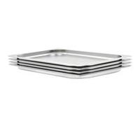 vidaXL Récipients Gastronorm 4 pcs GN 1/1 20 mm Acier inoxydable Blanc G