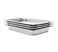vidaXL Récipients Gastronorm GN 1 1 65 mm 4 pcs Acier inoxydable
