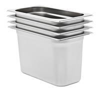Vidaxl Récipients Gastronorm 4 Pcs Gn 1/3 200 Mm Acier Inoxydable