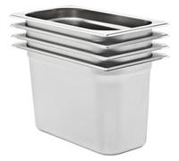 vidaXL Récipients Gastronorm 4 pcs GN 1/3 200 mm Acier inoxydable Argent G
