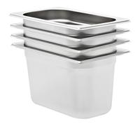 Vidaxl Récipients Gastronorm 4 Pcs Gn 1/4 150 Mm Acier Inoxydable