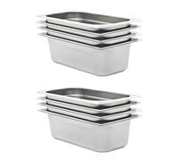 vidaXL Récipients Gastronorm 8 pcs GN 1/3 100 mm Acier inoxydable