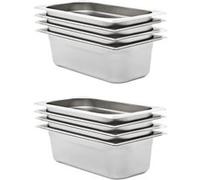 vidaXL Récipients Gastronorm 8 pcs GN 1/3 100 mm Acier inoxydable Argent G
