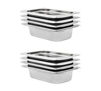 Vidaxl Récipients Gastronorm 8 Pcs Gn 1/4 65 Mm Acier Inoxydable