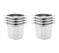 vidaXL Récipients Gastronorm 8 pcs GN 1/6 150 mm Acier inoxydable Argent G