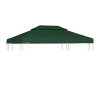 vidaXL Recouvrement de Remplacement d'Auvent Couverture de Belvédère Toile Imperméable de Rechange pour Tonnelle 310 g/m² 3 x 4 m Vert