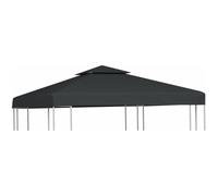 vidaXL Recouvrement de remplacement d'auvent 310 g/m² 3x3 m Gris foncé