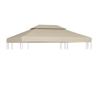 vidaXL Recouvrement de Remplacement d'Auvent, Couverture de Belvédère, Toile de Rechange pour Tonnelle Patio Terrasse Extérieur, Beige