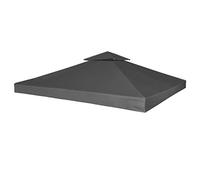 vidaXL Recouvrement de Remplacement d'Auvent, Couverture de Belvédère, Toile de Rechange pour Tonnelle Patio Terrasse Extérieur, Gris foncé