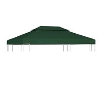 vidaXL Recouvrement de Remplacement d'Auvent Couverture de Belvédère Toile Imperméable de Rechange pour Tonnelle 310 g/m² 3 x 4 m Vert
