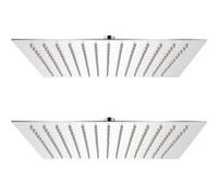 Pomme de douche plongeante 2 pcs Acier inoxydable 25x25 cm