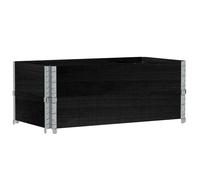 vidaXL Rehausse de palette 2 pcs. noir 100x50 cm bois massif