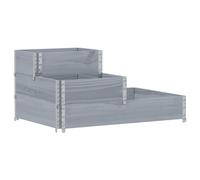 vidaXL Rehausse de palette 3 fois Gris 120x80 cm Pin massif