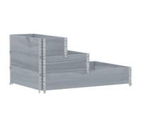 vidaXL Rehausse de palette 3 fois Gris 120x80 cm Pin massif