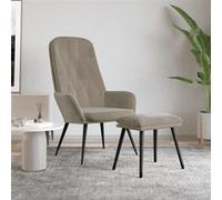 vidaXL Relaxstoel met voetenbank fluweel lichtgrijs3097619 gris clair G
