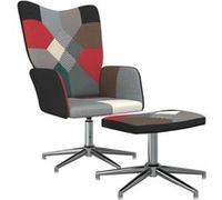 vidaXL Relaxstoel met voetenbank patchwork tissu Multicolore G