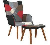 Relaxstoel met voetenbank patchwork tissu