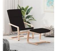 Vidaxl Chaise De Relaxation Avec Repose-Pied Noir Tissu Noir