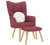 Relaxstoel met voetenbank tissu bordeaux