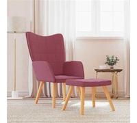 Chaise de Relaxation et Tabouret Gris Clair Tissu Fauteuil Repose-pied vidaXL