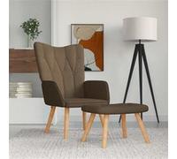 vidaXL Relaxstoel met voetenbank tissu marron Marron G