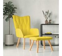 vidaXL Chaise de relaxation avec tabouret en tissu Gris clair