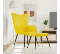 vidaXL Relaxstoel met voetenbank tissu mosterdjaune Jaune G