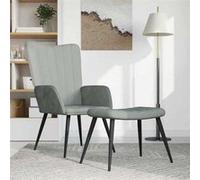 Chaise de Relaxation avec Repose-pied Vert Foncé Velours Fauteuil vidaXL