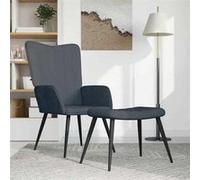 Vidaxl Chaise De Relaxation Avec Repose-Pied Gris Foncé Velours Gris