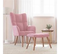 vidaXL Relaxstoel met voetenbank velours roze Rose G