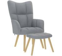 vidaXL Fauteuil de relaxation avec repose-pied, tissu gris clair pour salon