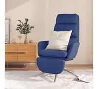 vidaXL Relaxstoel met voetensteun stof blauw3097528 Bleu