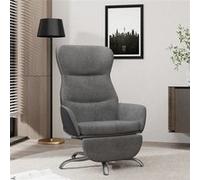 Relaxstoel met voetensteun stof donkergrijs3097466