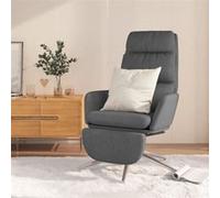 Relaxstoel met voetensteun stof donkergrijs3097525