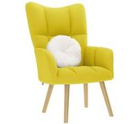 vidaXL Chaise de relaxation Relaxstoel 4016776 tissu jaune clair avec repose-pied