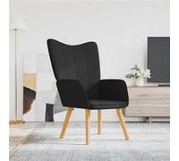 Chaise de Relaxation Fauteuil à Dîner Chaise de Salle à Manger Sièges de Cuisine Chaise de Cuisine Maison Intérieur 61,5x69x95,5 cm Noir Tissu