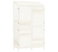 vidaXL Remise de Jardin Abri de Jardin Hangar de Stockage Remise à Outils à Articles Ménagers Extérieur Blanc 102x52x174,5 cm Bois de Sapin Solide