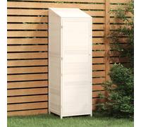 Vidaxl Remise De Jardin Blanc 55x52x174,5 Cm Bois De Sapin Solide Blanc