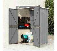 vidaXL Remise de jardin murale 316218 Abri de stockage extérieur Acier galvanisé Gris