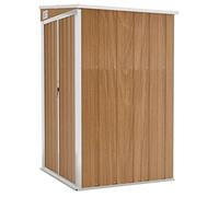 vidaXL Remise de Jardin Murale Hangar de Terrasse Abri de Jardin Maison de Stockage Meuble de Patio Extérieur Marron 118x100x178 cm Acier Galvanisé