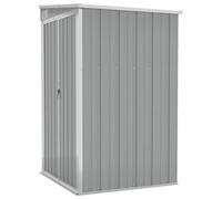 vidaXL Remise de Jardin Murale Hangar de Terrasse Abri de Jardin Maison de Stockage Meuble de Patio Extérieur Gris 118x100x178 cm Acier Galvanisé