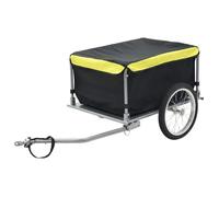 vidaXL Remorque de bicyclette Noir et jaune 65 kg 91684