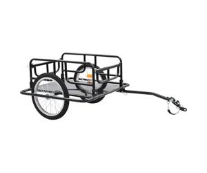 vidaXL Remorque de vélo 130x73x48,5 cm Acier Noir