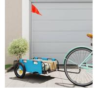 vidaXL Remorque de vélo bleu tissu oxford et fer, chariot de vélo, chariot de vélo, remorque de vélo pour enfants, poussette 94163