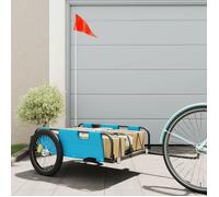 vidaXL Remorque de vélo bleu tissu oxford et fer, chariot de vélo, chariot de vélo, remorque de vélo pour enfants, poussette 94177