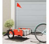 Remorque De Vélo Cargo Orange Tissu Oxford Et Fer